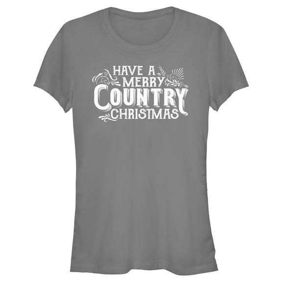 Junior's Lost Gods Have a Merry Country Christmas  Graphic Tee Charcoal 2X Large