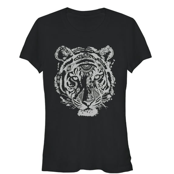 Junior's Lost Gods Henna Tiger Graphic Tee Black 2X Large