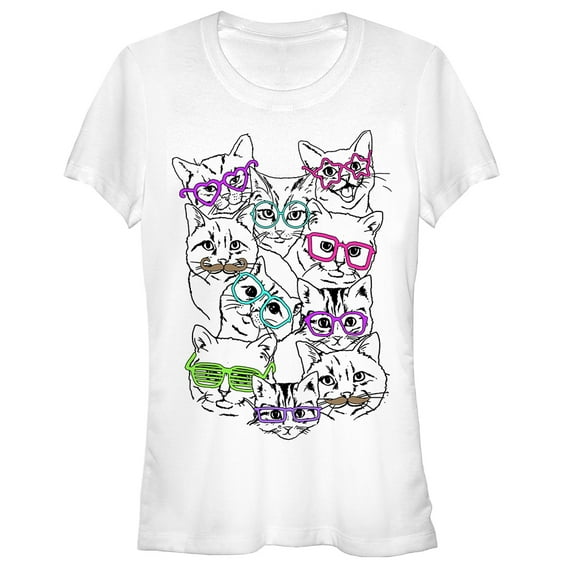 Junior's Lost Gods Hip Cat Posse Graphic Tee White X Large