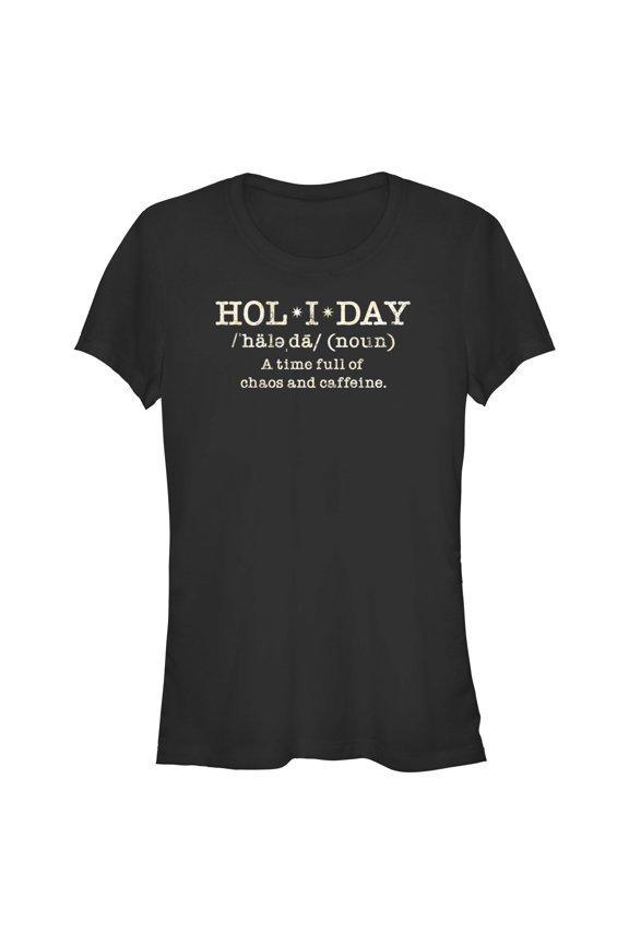 Junior's Lost Gods Holiday Definition Graphic Tee Black X Large