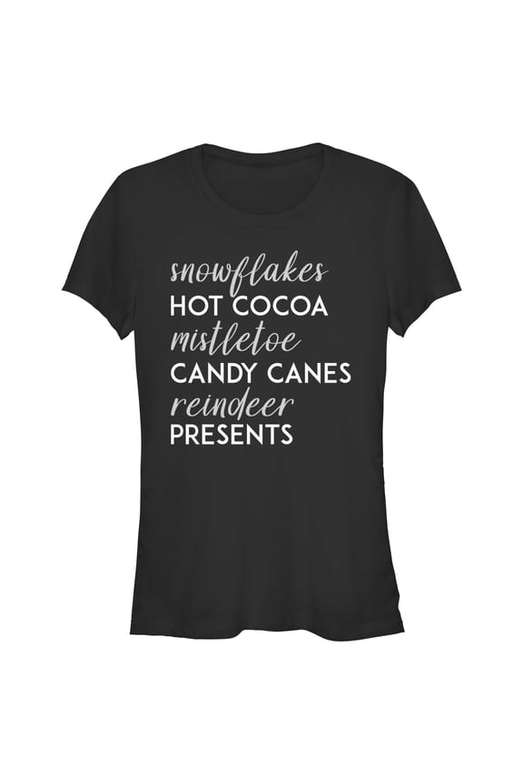 Junior's Lost Gods Holiday List Graphic Tee Black Small