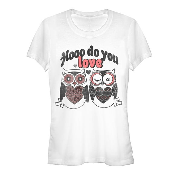 Junior's Lost Gods Hooo Do You Love Owls Graphic Tee White 2X Large