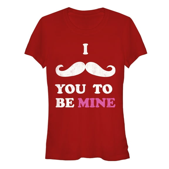 Junior's Lost Gods I Mustache You to be Mine  Graphic Tee Red Small