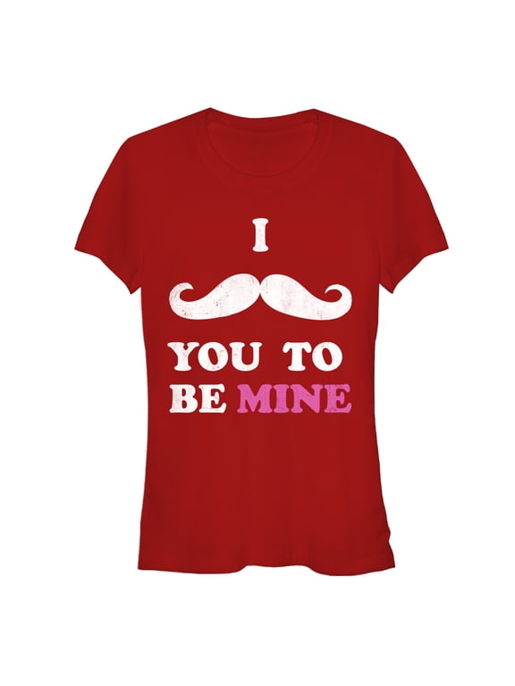 Junior's Lost Gods I Mustache You to be Mine Graphic Tee Red X Large