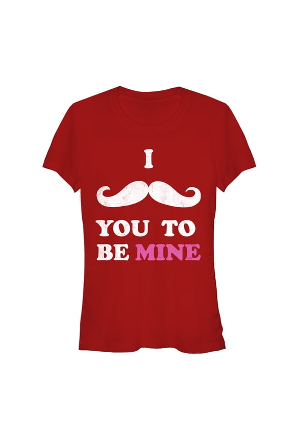 Junior's Lost Gods I Mustache You to be Mine Graphic Tee Red X Large