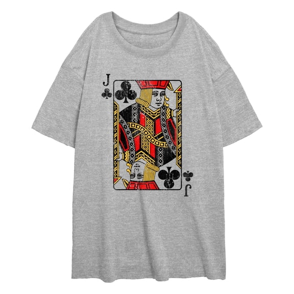 Junior's Lost Gods Jack of Clubs Distressed Graphic T-Shirt