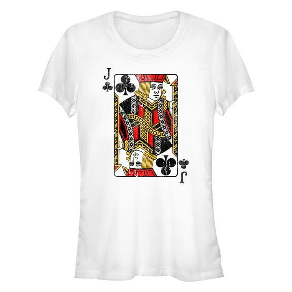 Junior's Lost Gods Jack of Clubs Distressed  Graphic T-Shirt