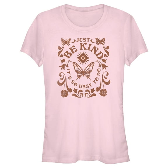 Junior's Lost Gods Just Be Kind  Graphic Tee Light Pink 2X Large
