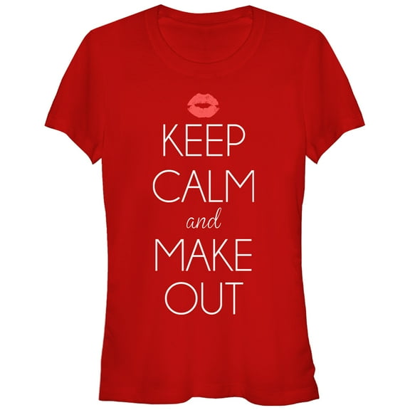 Junior's Lost Gods Keep Calm and Make Out  Graphic Tee Red 2X Large