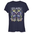 thumbnail image 1 of Junior's Lost Gods Keep Growing Butterfly  Graphic Tee Navy Blue 2X Large, 1 of 3
