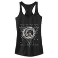thumbnail image 1 of Junior's Lost Gods Live By Sun Dream By Moon Pattern  Racerback Tank Top Black Large, 1 of 4
