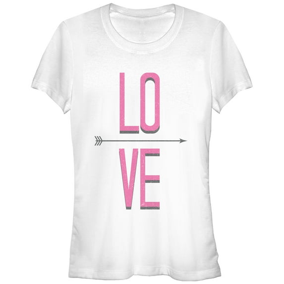 Junior's Lost Gods Love Arrow Graphic Tee White 2X Large