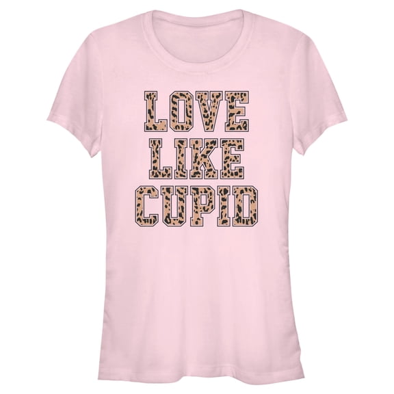 Junior's Lost Gods Love Like Cupid Leopard  Graphic T-Shirt