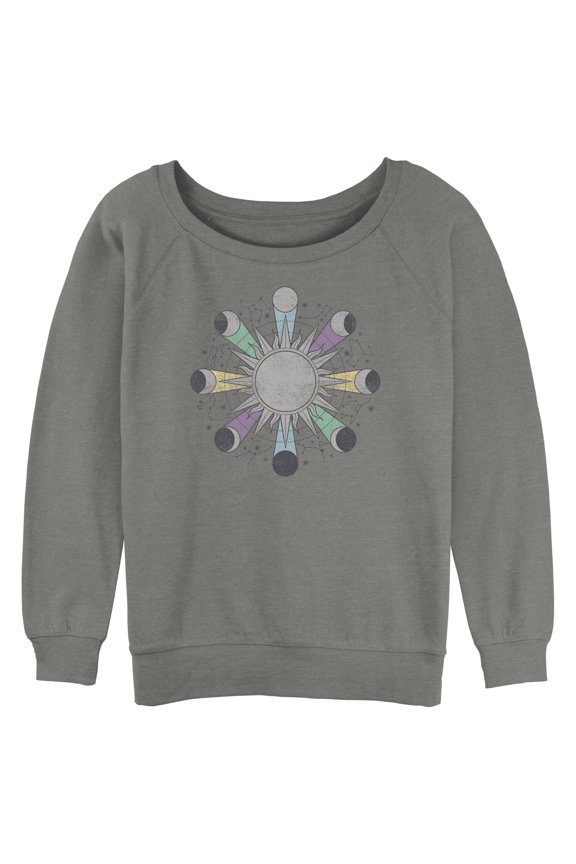 Junior's Lost Gods Lunar Phase Symbols  Sweatshirt Gray Heather Medium