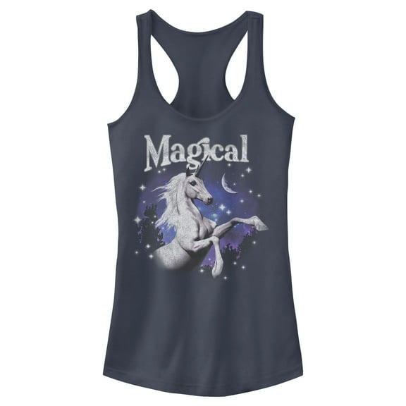Junior's Lost Gods Magical Unicorn Racerback Tank Top Indigo X Small