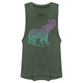 thumbnail image 1 of Junior's Lost Gods Mandala Elephant  Festival Muscle Graphic Tee Pine Green Heather 2X Large, 1 of 4