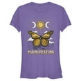 thumbnail image 1 of Junior's Lost Gods Manifesting Butterfly  Graphic Tee Purple X Large, 1 of 3