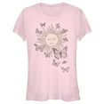 thumbnail image 1 of Junior's Lost Gods Monarch Butterfly Sun Graphic Tee Light Pink 2X Large, 1 of 3