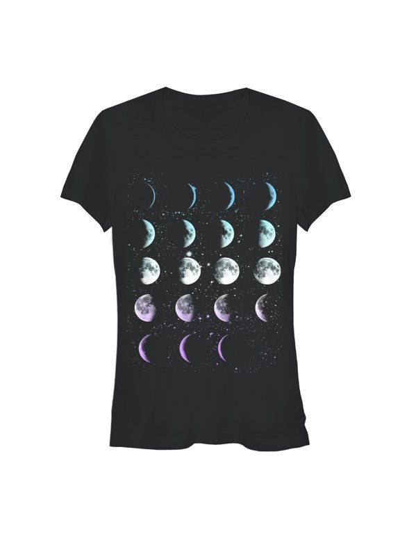 Junior's Lost Gods Moon Phases Graphic Tee Black X Large