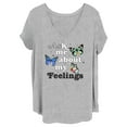thumbnail image 1 of Junior's Lost Gods My Feelings Butterflies  Graphic Tee Heather Gray 3X, 1 of 4