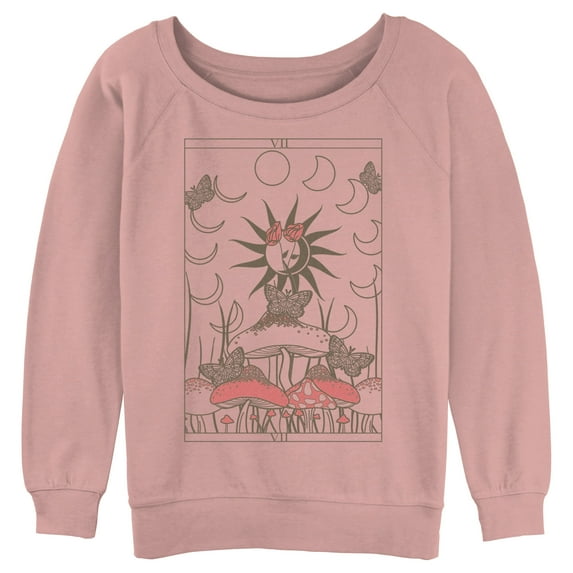 Junior's Lost Gods Mystic Mushroom Tarot Sweatshirt Charcoal Heather X Large