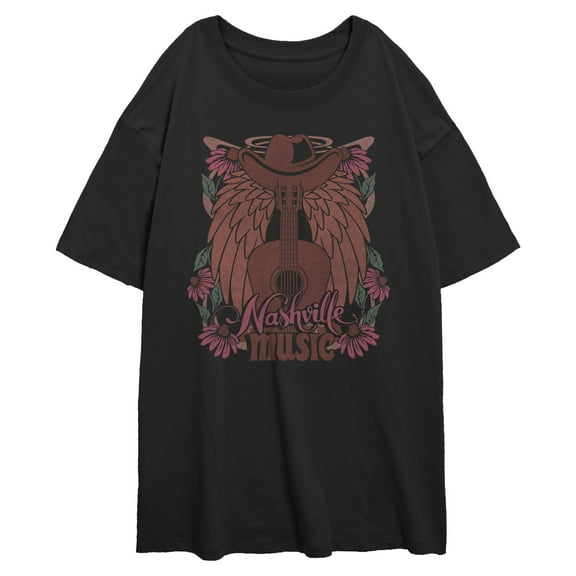 Junior's Lost Gods Nashville Music Graphic Oversized T-Shirt