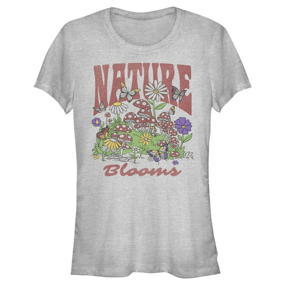 Junior's Lost Gods Nature Blooms Graphic Tee Athletic Heather X Large