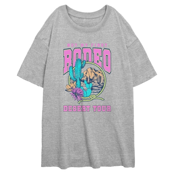Junior's Lost Gods Not My First Rodeo Desert Tour Graphic Oversized T-Shirt
