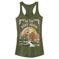 thumbnail image 1 of Junior's Lost Gods On the Road Again Racerback Tank Top Military Green Medium, 1 of 4