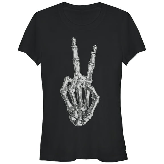 Junior's Lost Gods Peace Bones  Graphic Tee Black Small