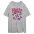 thumbnail image 1 of Junior's Lost Gods Pisces Fish Art Symbol Graphic Oversized T-Shirt, 1 of 2