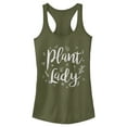 thumbnail image 1 of Junior's Lost Gods Plant Lady Doodles  Racerback Tank Top Military Green X Small, 1 of 4