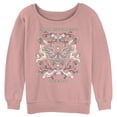 thumbnail image 1 of Junior's Lost Gods Positive Day Butterfly Sweatshirt Desert Pink Small, 1 of 3