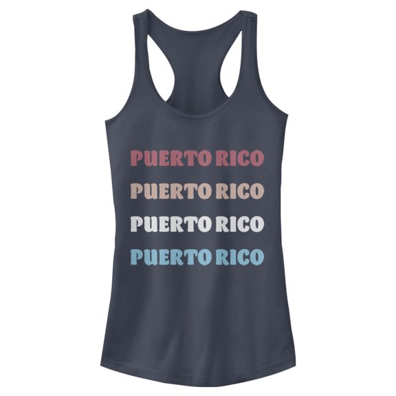 Junior's Lost Gods Puerto Rico Stack Racerback Tank Top Indigo Medium