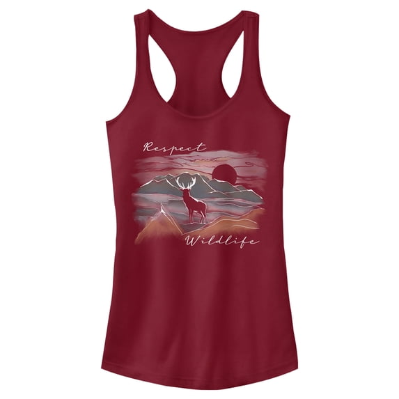 Junior's Lost Gods Respect Wildlife Racerback Tank Top Scarlet Small