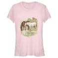 thumbnail image 1 of Junior's Lost Gods Retro Horses Portrait  Graphic Tee Light Pink X Large, 1 of 3