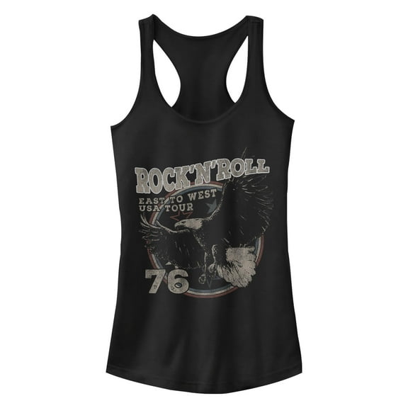 Junior's Lost Gods Rock and Roll Eagle  Racerback Tank Top