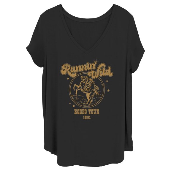 Junior's Lost Gods Runnin' Wild Rodeo Tour Graphic Tee Black 2X