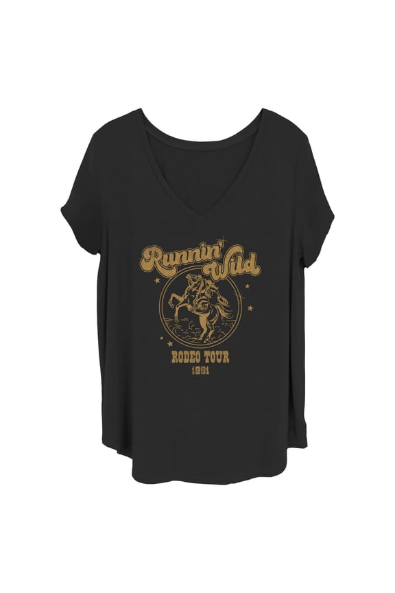 Junior's Lost Gods Runnin' Wild Rodeo Tour Graphic Tee Black 2X