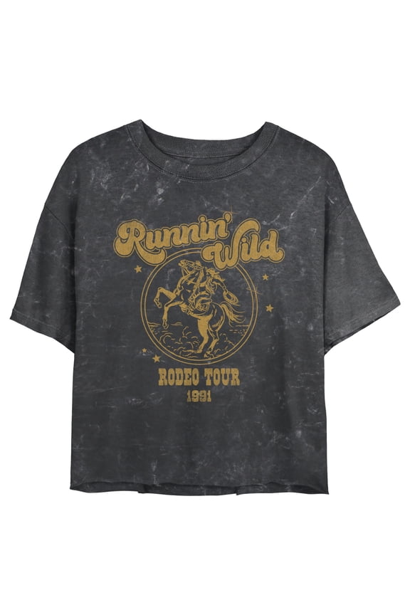 Junior's Lost Gods Runnin' Wild Rodeo Tour Graphic Tee Black X Large