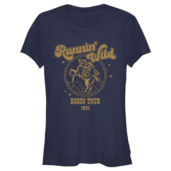 Junior's Lost Gods Runnin' Wild Rodeo Tour Graphic Tee Navy Blue 2X Large