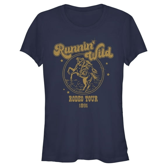 Junior's Lost Gods Runnin' Wild Rodeo Tour Graphic Tee Navy Blue Large
