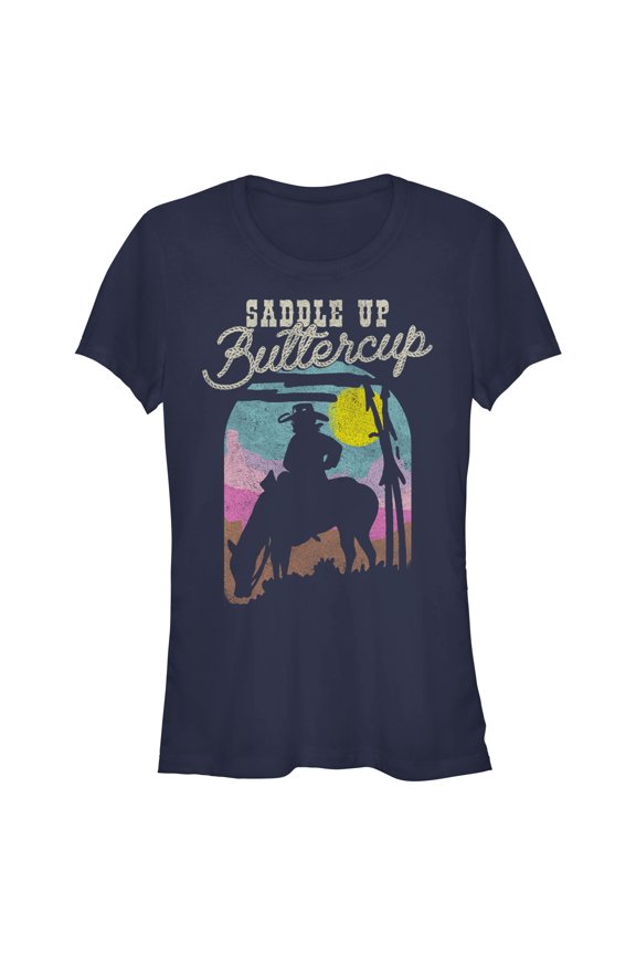 Junior's Lost Gods Saddle Up Buttercup Graphic Tee Navy Blue 2X Large