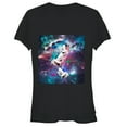 thumbnail image 1 of Junior's Lost Gods Shark Kittens in Space Graphic Tee Black Large, 1 of 2