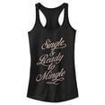 thumbnail image 1 of Junior's Lost Gods Single & Ready to Mingle  Racerback Tank Top Black X Large, 1 of 5
