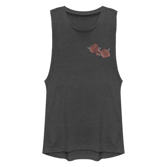 Junior's Lost Gods Small Flowers Festival Muscle Graphic T-Shirt