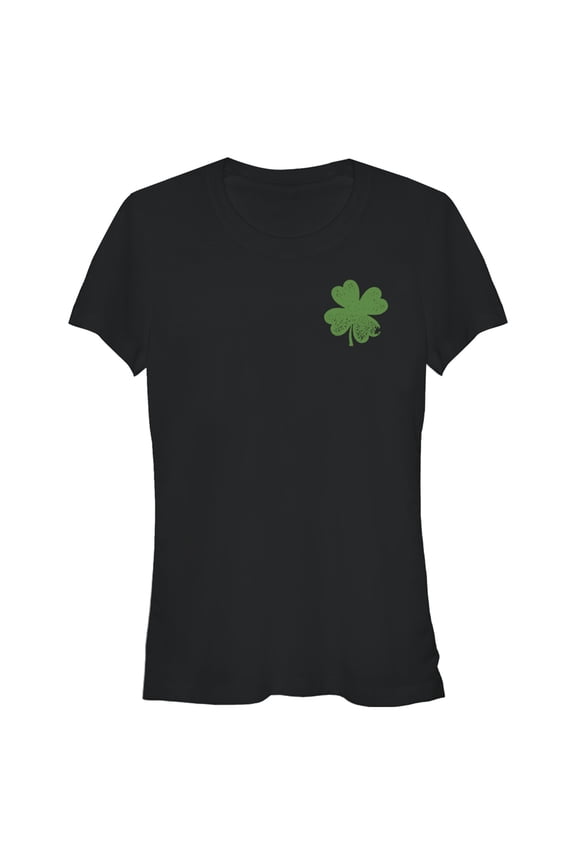 Junior's Lost Gods St. Patrick's Day Four-Leaf Clover Graphic Tee Black Large