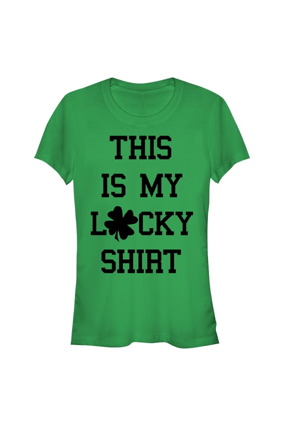 Junior's Lost Gods St. Patrick's Day This is my Lucky Shirt Graphic Tee Kelly Green Large