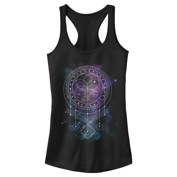Junior's Lost Gods Starry Mosaic Ornament  Racerback Tank Top Black Small