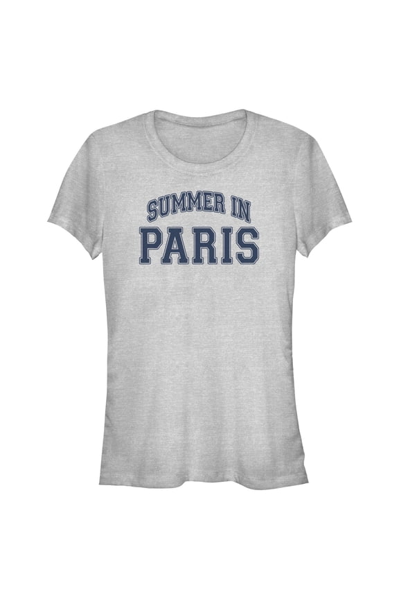 Junior's Lost Gods Summer In Paris Blue Graphic T-Shirt